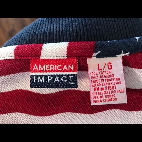 American Impact Size Large Patriotic Polo - Picture 3 of 6